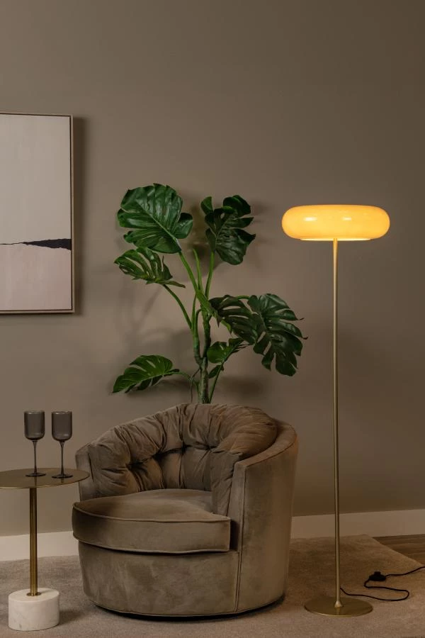 Lucide SENTINO - Floor lamp - Ø 40 cm - 3xG9 - Taupe - atmosphere 1